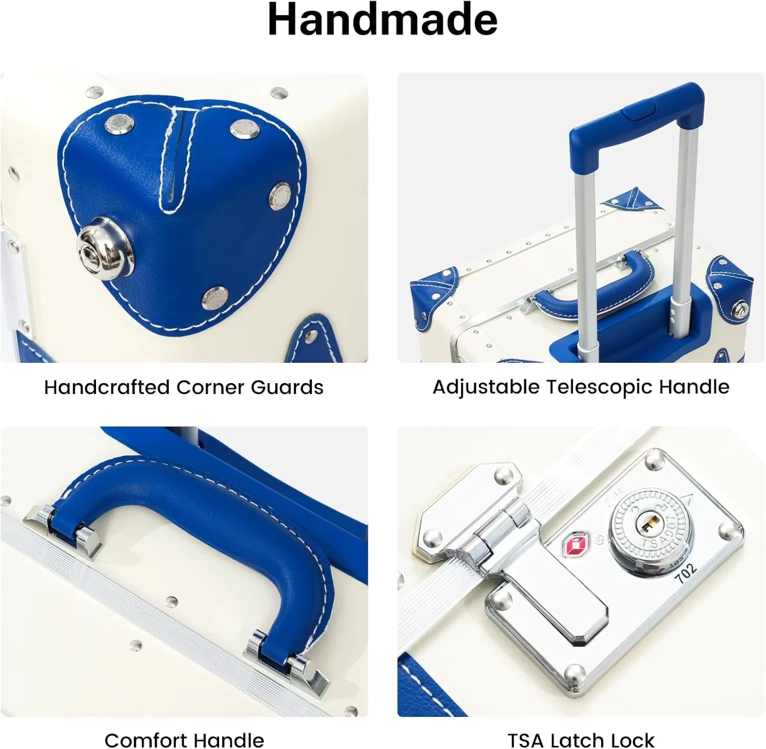 Urecity Travel Suitcases 3Pcs Large Capacity Vintage Luggage With TSA Lock Hot Rolling Suitcase On Wheels 12