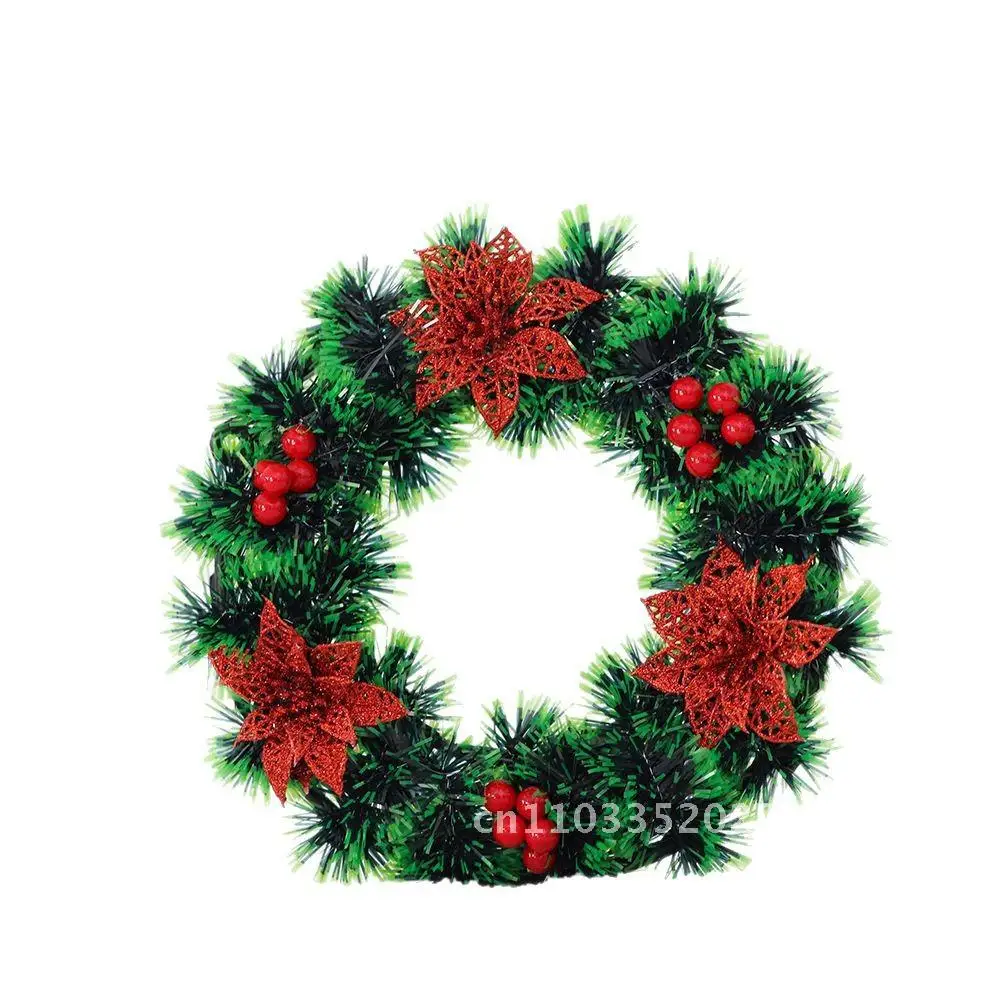 

Christmas simulation green plant wreath courtyard wool Christmas rattan ring home outdoor decoration pendant