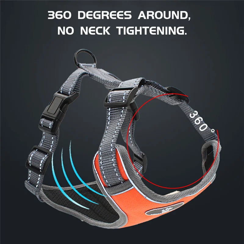 New Dog Harness Vest Reflective Breathable Pet Harnesses No Pull Waterproof Outdoor Training Chest Strap for Medium Large Dogs