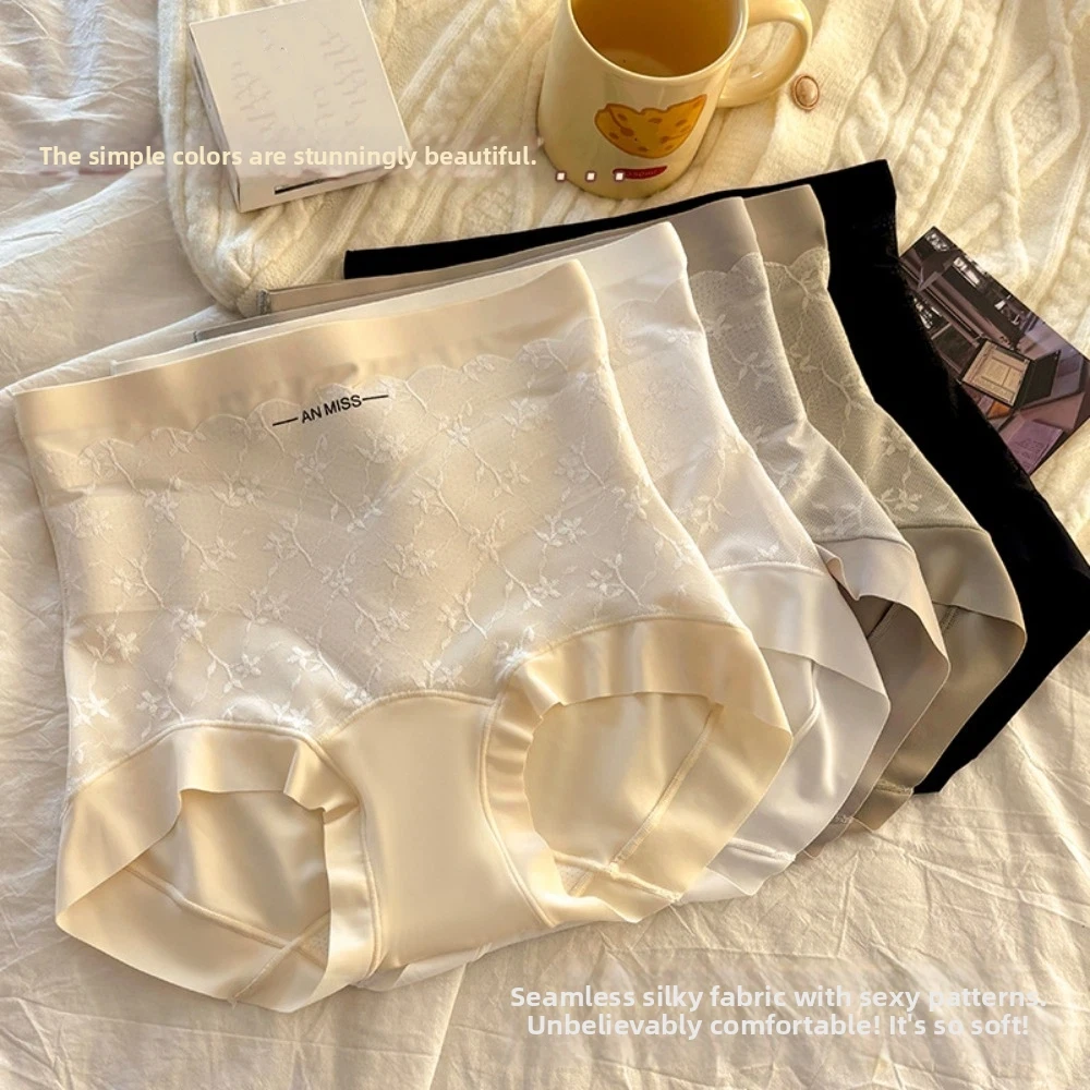 

High Waist Thin Lace Shapewear Panties Letters Flower Butt Lifter Briefs Floral Belly Contracting Postpartum Body Shaper Lady