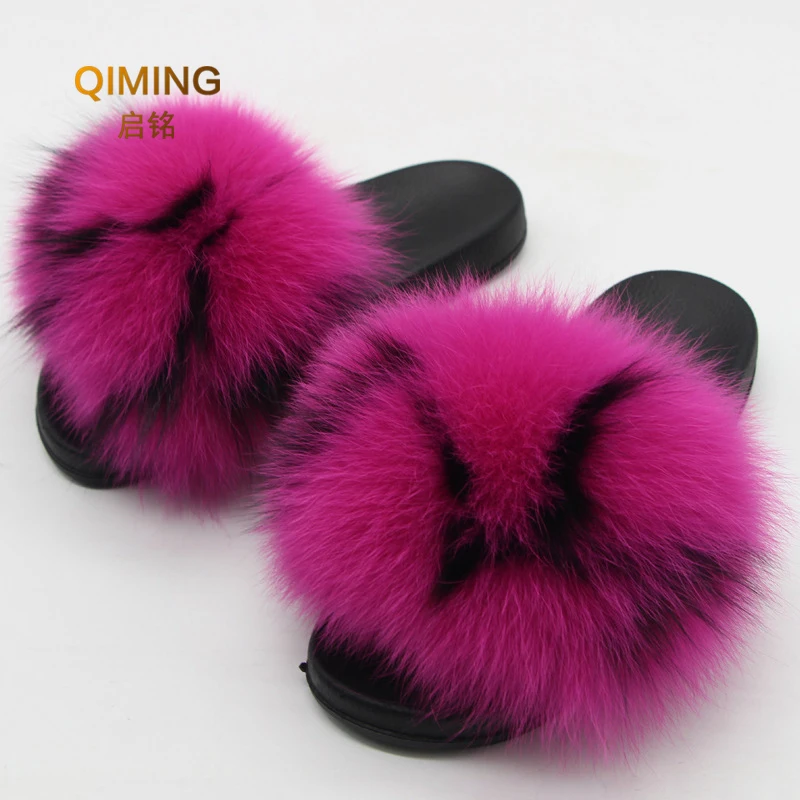 Women Fur Slides Summer Platform Flip Flops Womens Shoes Home Luxury Furry Plush Fur Slippers Indoor Sandals Fluffy Cute Shoes