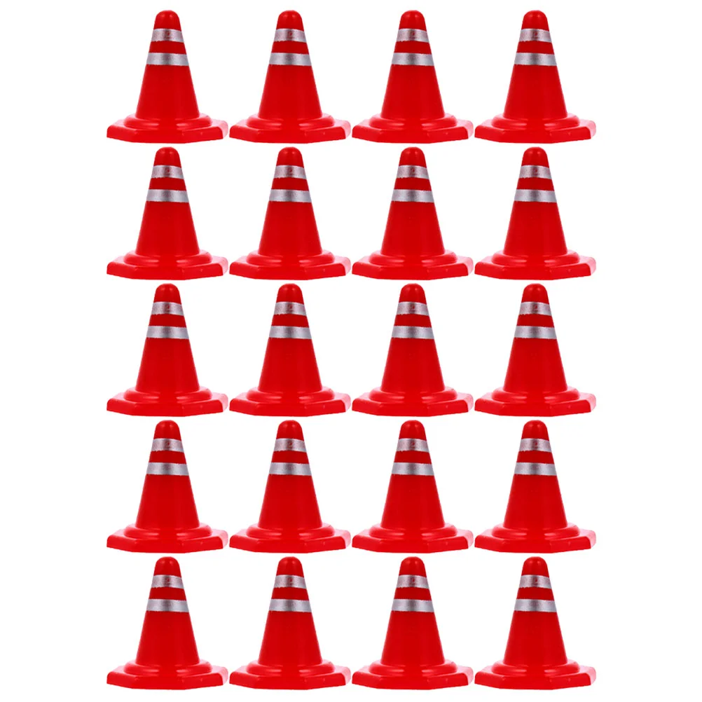 

50 Pcs Sandbox Barricades Plastic Mini Road Cone DIY Traffic Sign Table Car Decor Roadblock Obvious Simulation