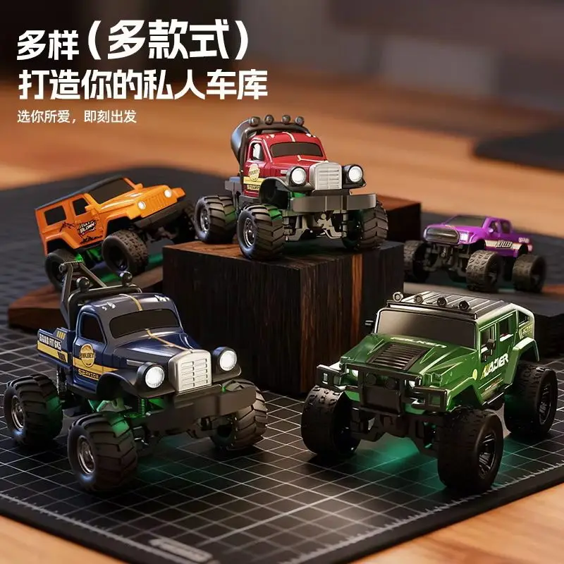 1:64 Mini RC Off-Road Truck Mobile APP Control Desktop Play Multiple Styles Kids Indoor Outdoor Toy With Rugged Tires