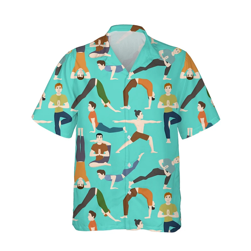 Camisa hawaiana divertida con estampado 3D para hombre y mujer, camisa de manga corta con solapa de botones, ropa Unisex de gran tamaño