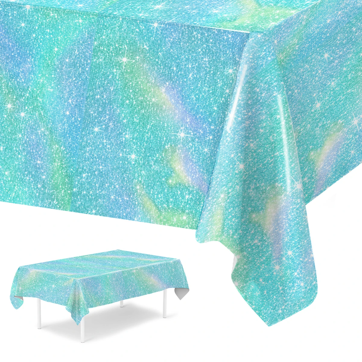 Blue Laser Disposale Tablecloth Happy Birthday Party Decorations Wedding Party Aluminum Foil Table Cover Baby Shower Supplies