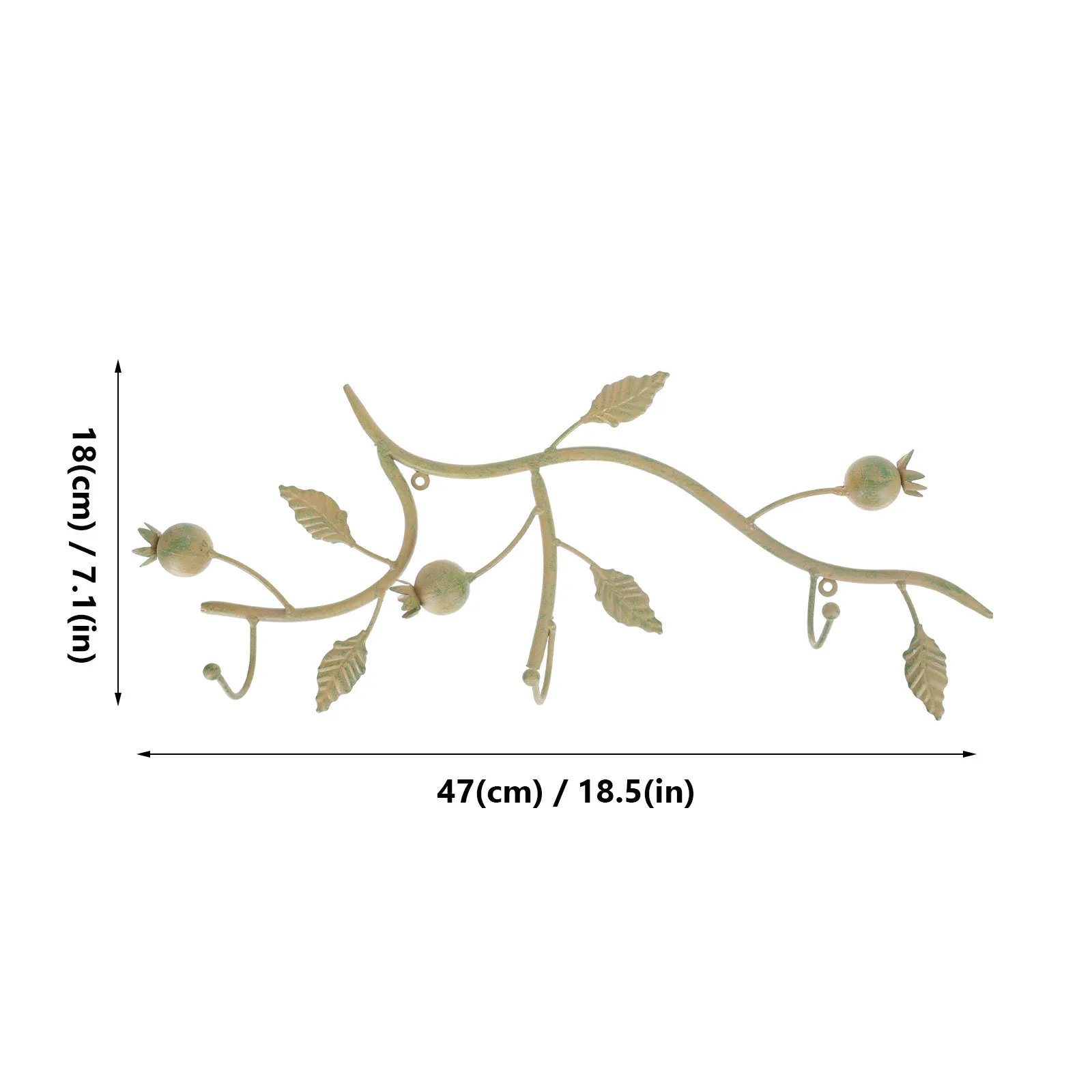 1Pcs Iron Hanging Hook Rustic Tree Leaves Wall Mounted Hat Coat Towel Hanger Vintage Decorative Strong Storage Organizer view 4