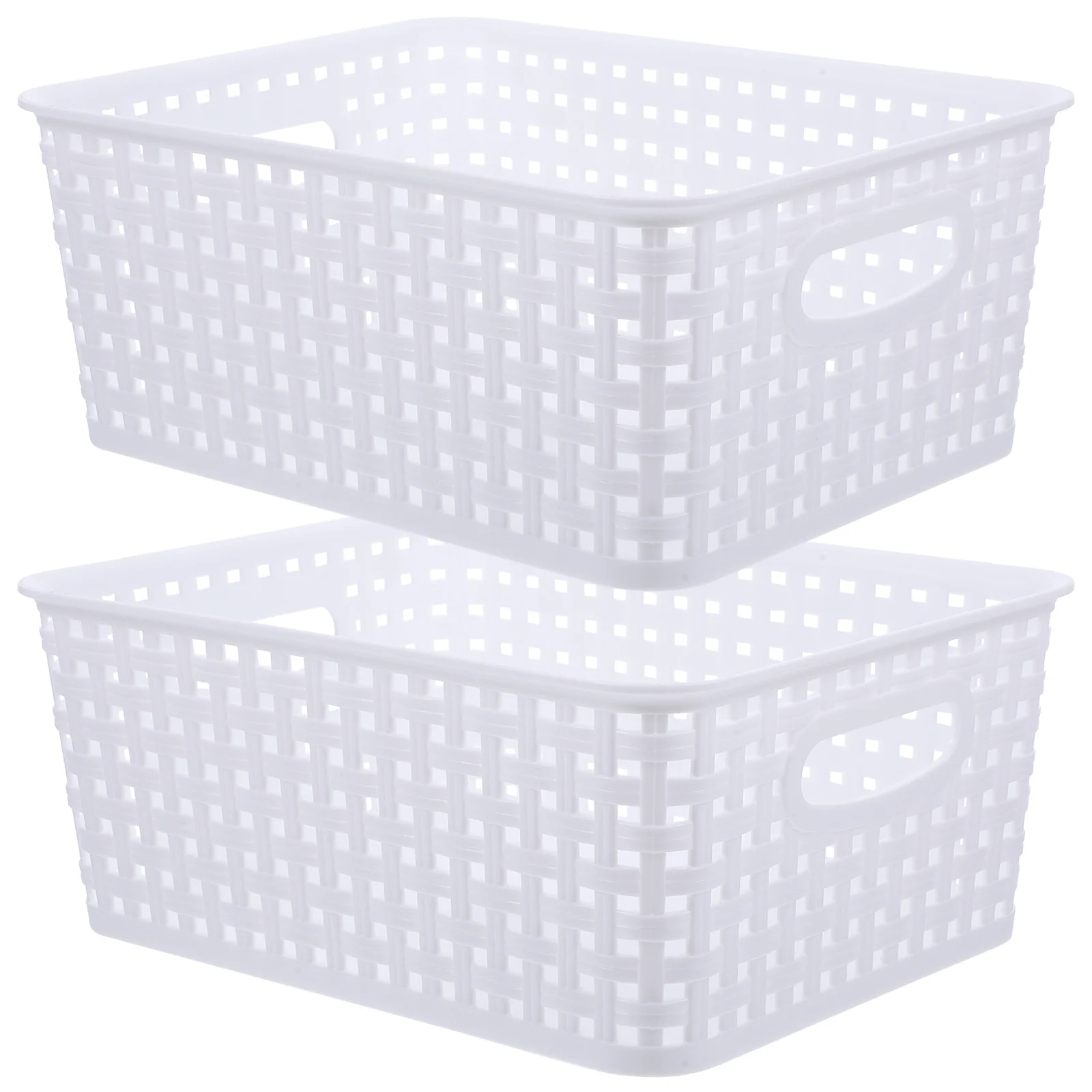 

2Pcs Storage Basket PP Material Compact Design for Home Office Desktop Organization Sundries Jewelry Cables Organizer