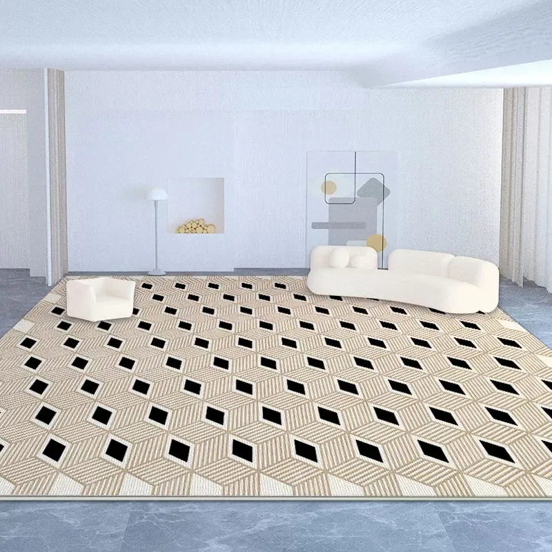 Carpet for Living Room Geometric Pattern Large Area Floor Mat Modern Minimalism Bedroom Mats Short Plush Rugs 거실러그 대형 שטיח לסלון