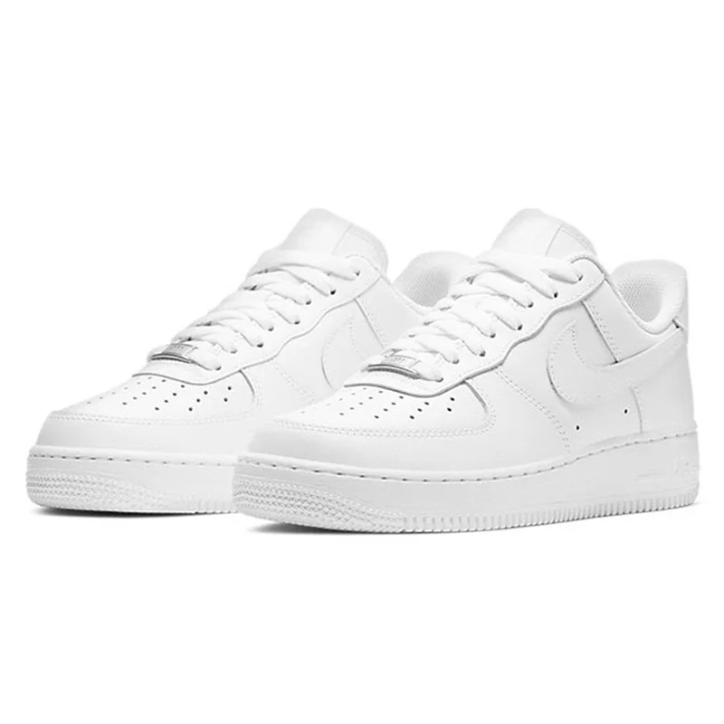 Nike Air Force 1 '07 One Low High Leather White Black Fashion AF1 Airforce Sports Sneakers Women Men Skateboarding Shoes