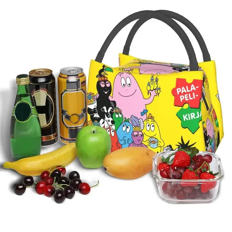 Barbapapa Family Love Insulated Lunch Tote Bag for Women Cartoon Graffiti Anime Portable Thermal Cooler Food Lunch Box