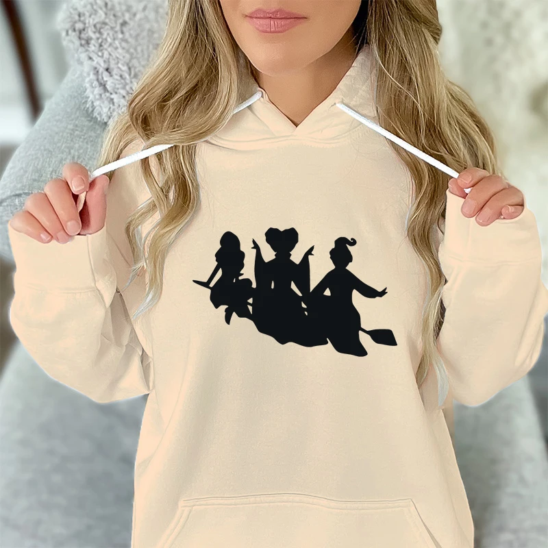 Happy Halloween Witch Print Women Hoodies Funny Witches Design Fashion Pullover Hoodie Halloween Witchy Gift Classic Sweatshirt