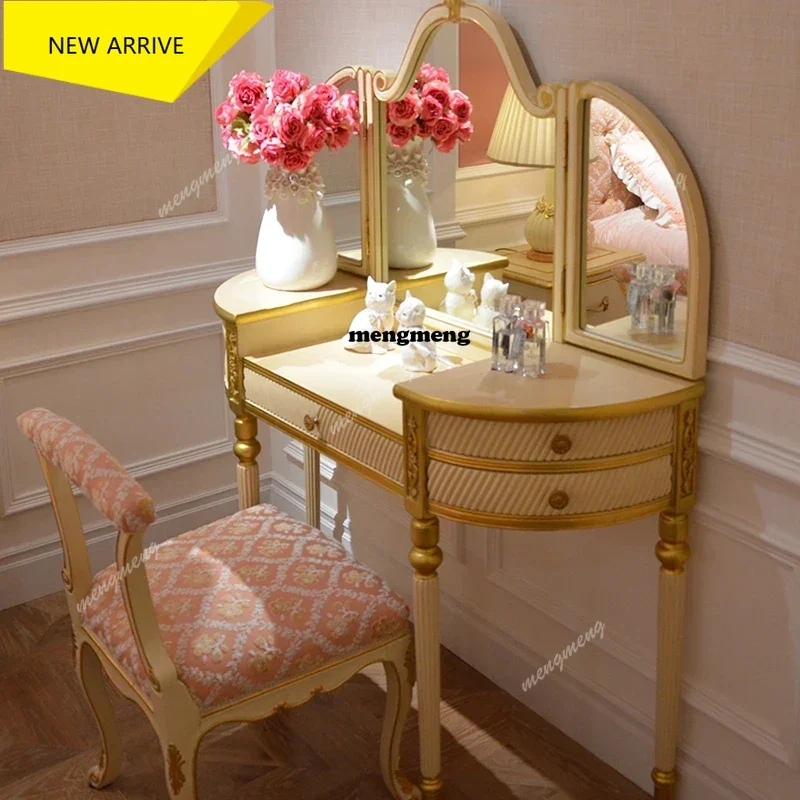 

M138 Design Storage Dressing Table Aesthetic Girl High End Texture Dressing Table Metal Vanity Coiffeuse De Chambre Bedroom Furn