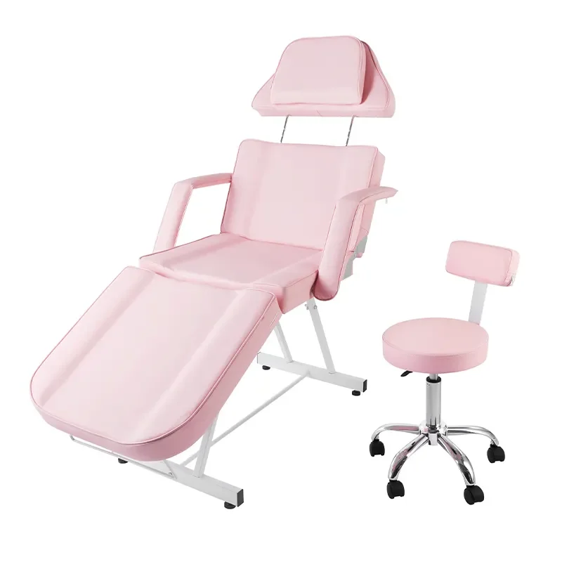 Wholesale Portable Collapsible Beds Beauty  Furniture Tattoo Eyelash Beds Little Pink  Spa Beauty Beds With Chair