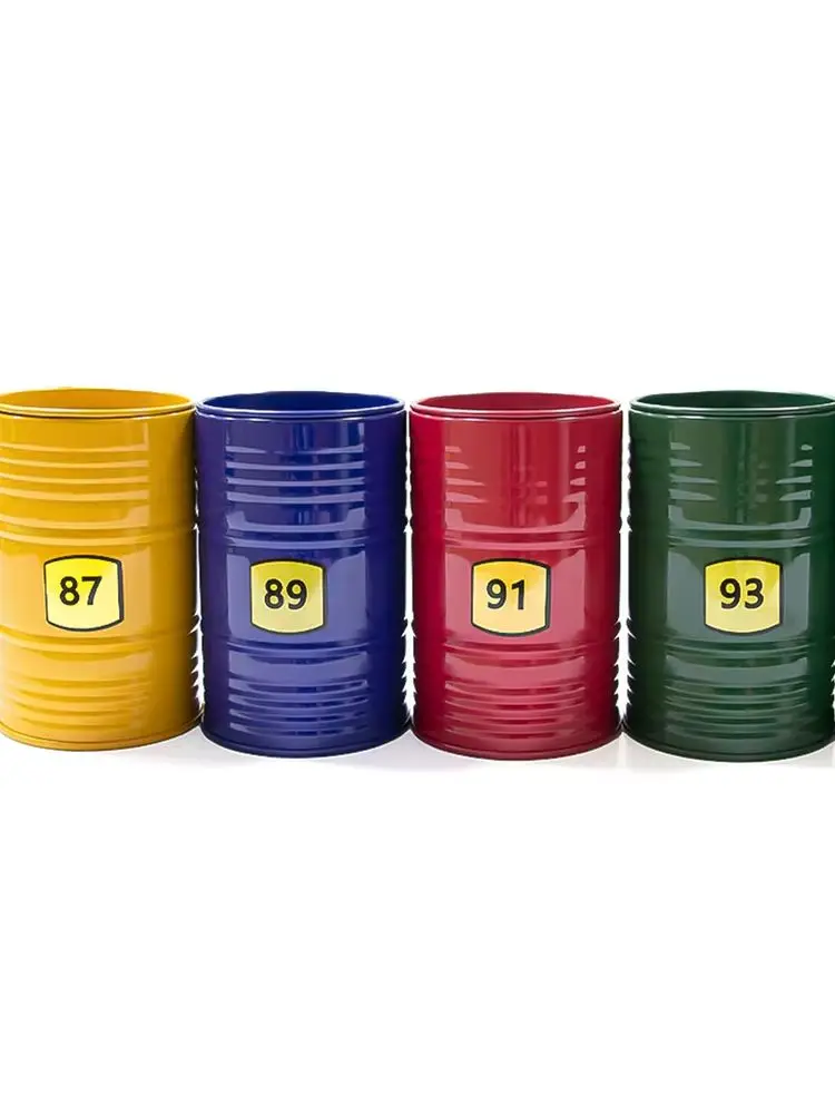

​9IMOD Metal Simulation Oil Drum Tool Barrel Pen Holder Multicolor Metal Oil Drum Mini Toy Accessories For 1/10 1/8 RC Car Parts