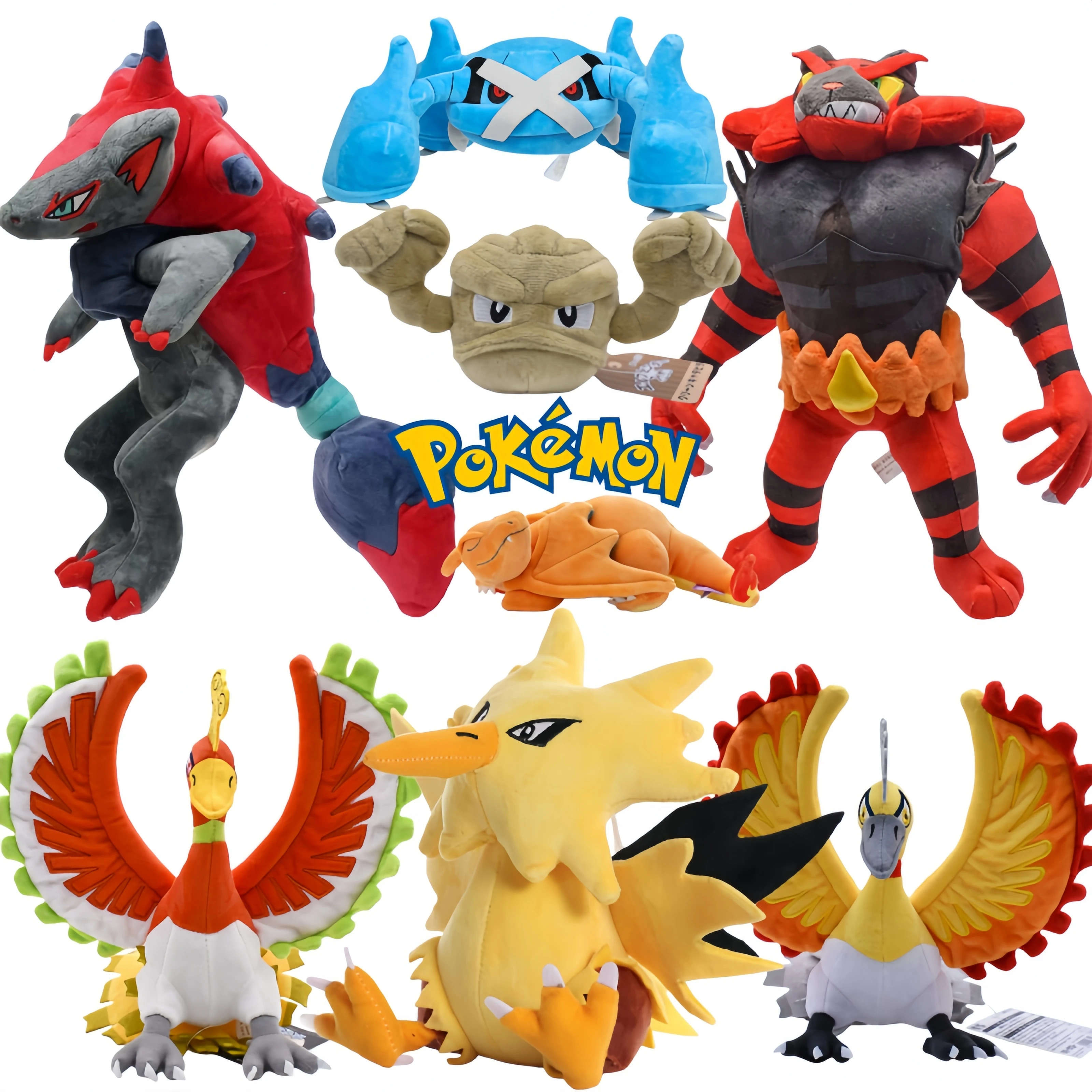 

Плюшевые игрушки Покемон: Аниме Пикачу, Геодюд, Запдос, Шайнинерор, Хо-О, Метагросс, Зороарк. Мягкие игрушки-плюшики. Подарки на день рождения.