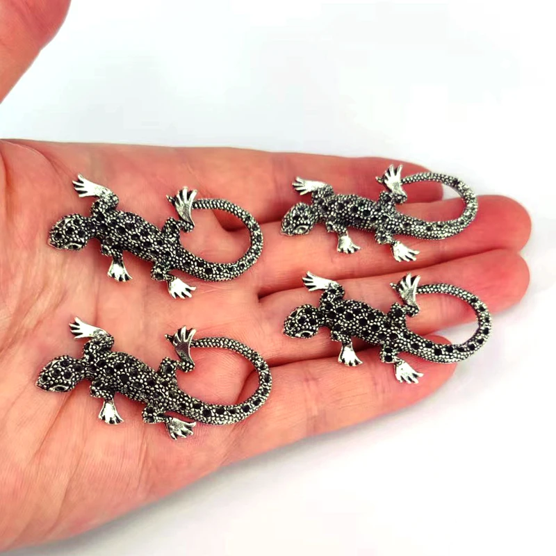 5pcs Charms Gecko Antique Silver Color Lizard Charm Pendant for DIY women man Accessories Wholesale Jewelry