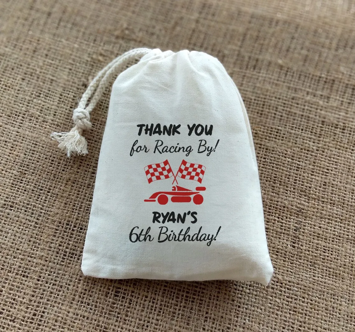 20 PCS Race Car Party Birthday Bag-Kids Personalized Bag-Custom Birthday Favor Bag-Race Car Bag- Thank You Bags- Birthday Party