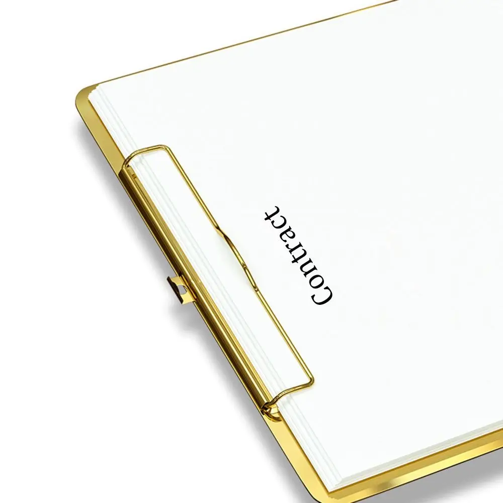 Stainless Steel A4/A5 File Folder Gold/Silver Multifunction Test Paper Storage Folder Hard Writing Clipboard