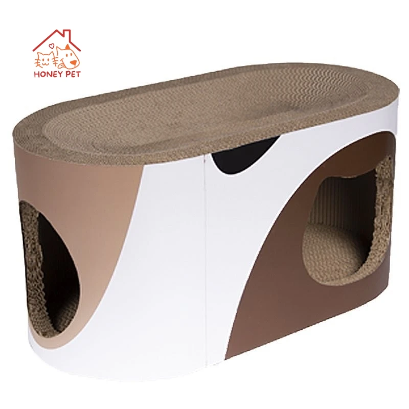 HONEY PET Double Layer Scratching Board Cat Nest Wear Resistant Extra Large Cat Claw Board Tunnel 1 Piece Scraper For Cats