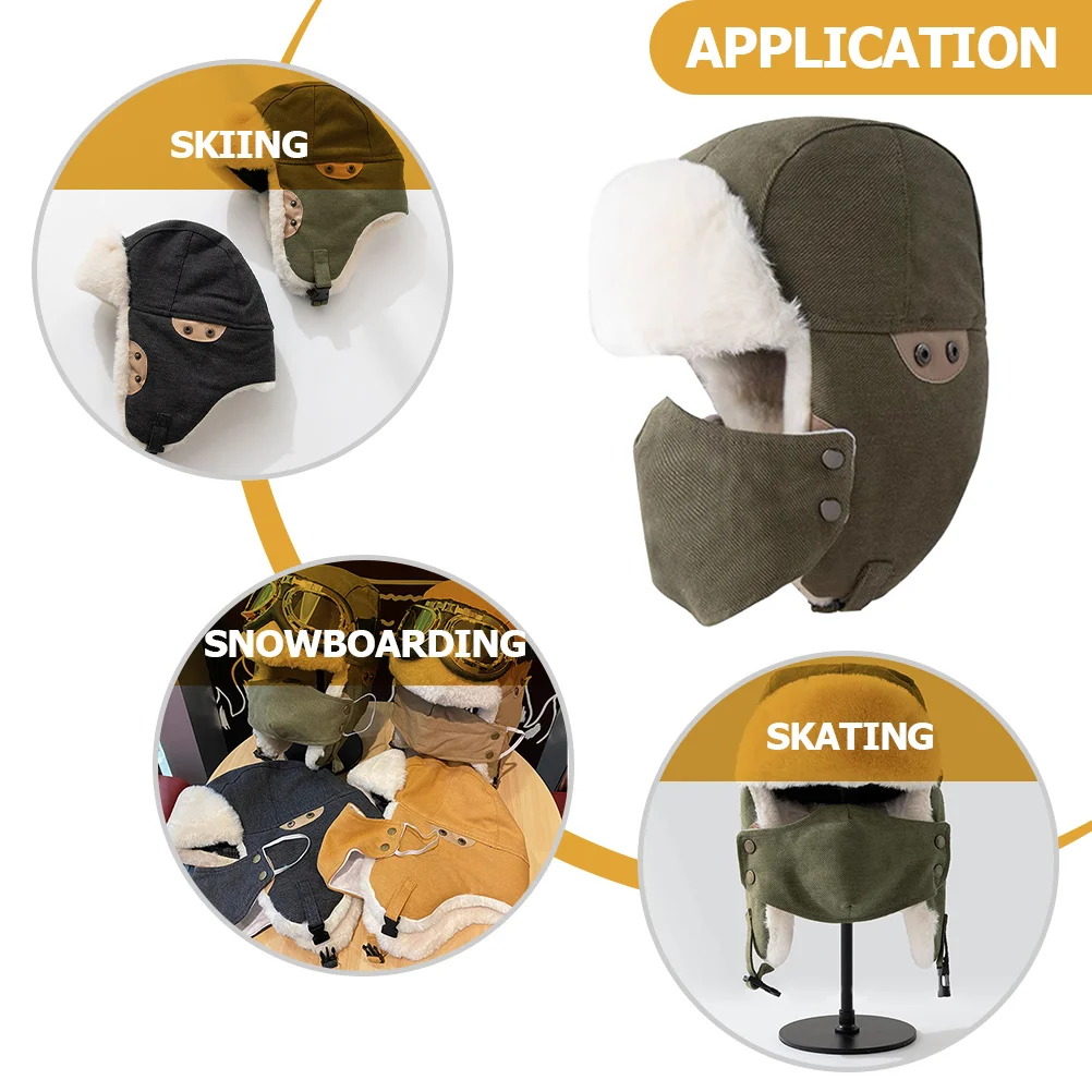 

Winter Hat for Women Men Unisex Ear Windproof Warm Protection Hat Outdoor Hunting Skiing Thickened Cotton Warm Windproof