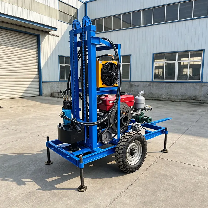Customized Crawler Diesel Water Rig 28HP Hydraulic 180M Portable Efficient Flexible System Water Well Drilling Rig Machine