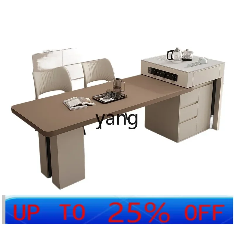 

LTT island table integrated retractable rock slab household light luxury high-end sensory guide table