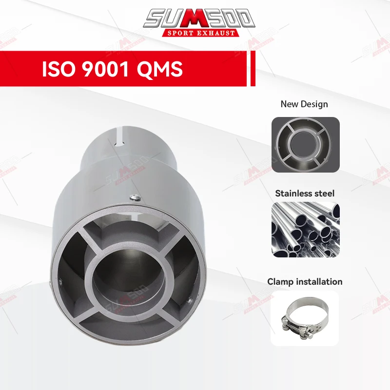حقيقي SUMSOO 1 قطعة ماتي 304 الفولاذ المقاوم للصدأ سيارة الخمار تلميح العادم تلميح نظام الأنابيب العالمي العادم تلميح