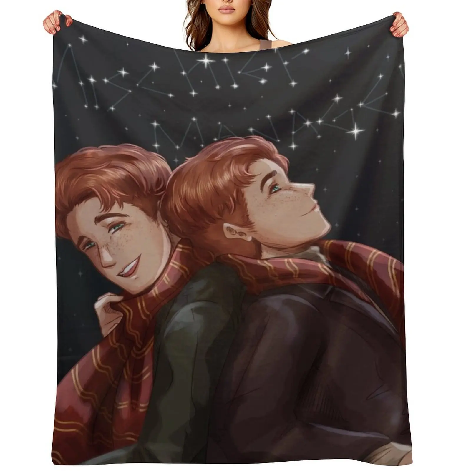 

Fred and George Throw Blanket Luxury Thicken christmas decoration Furrys Flannel Blankets