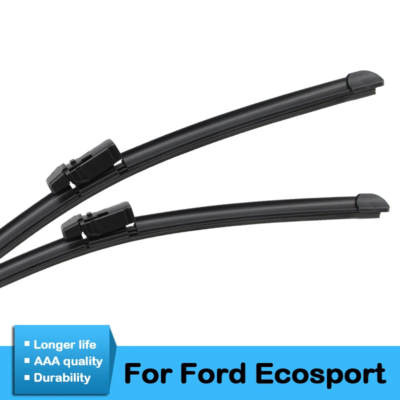 

BROSHOO Car Windshield Wiper Blade Natural Rubber For Ford Ecosport Fit Top Lock/Push Button/Hook Arms 2013 2014 2015 2016 2017