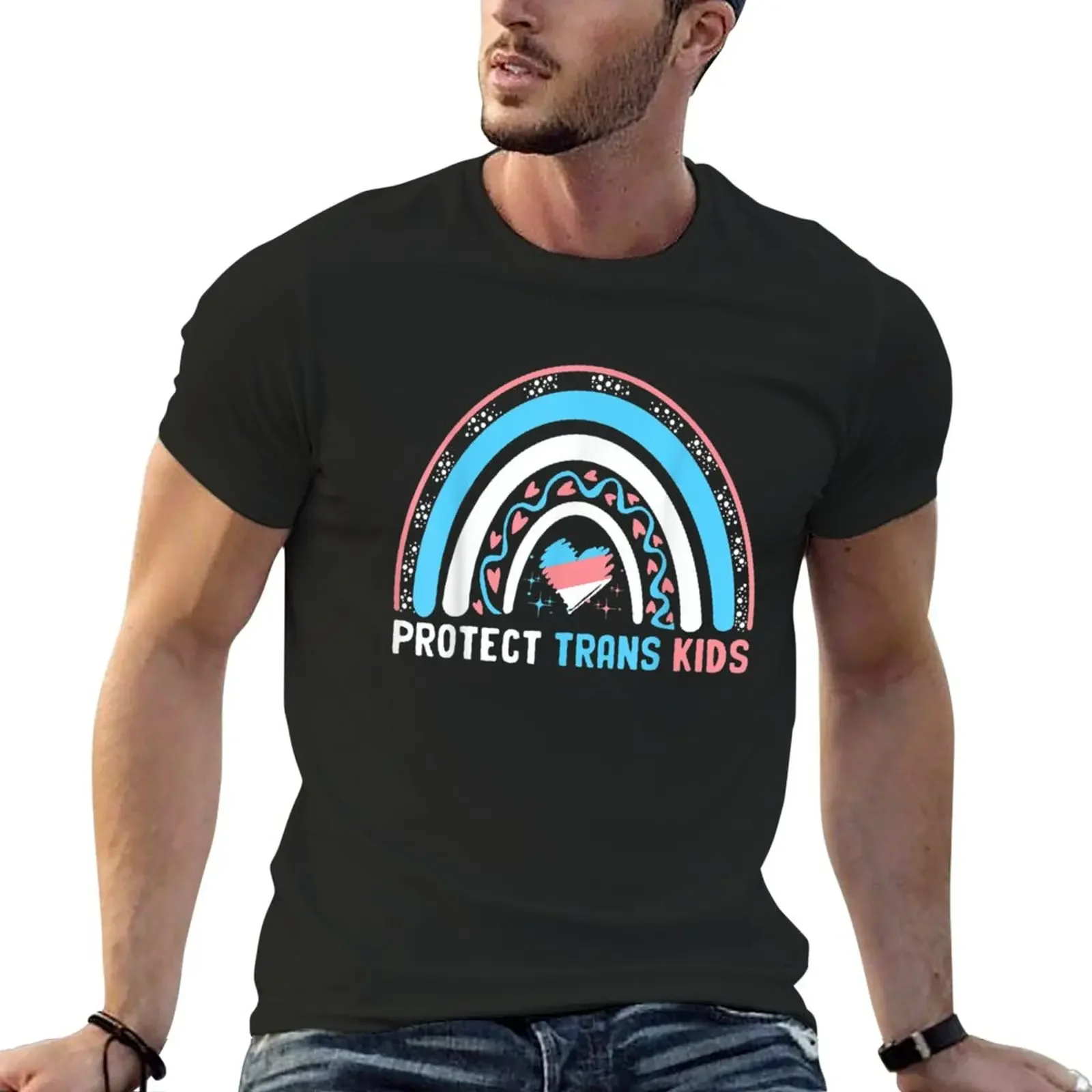 New Protect Trans Kids LGBT Support T-Shirt for a boy cotton graphic tees new edition basketball graphic tees luxury clothes men