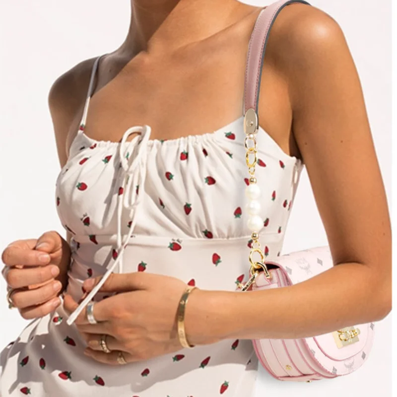 Cherry Keychain Bag Pendant Shoulder Strap Extended Bag Strap Extended Pearl Chain Crossbody Accessories Delicate Pendant