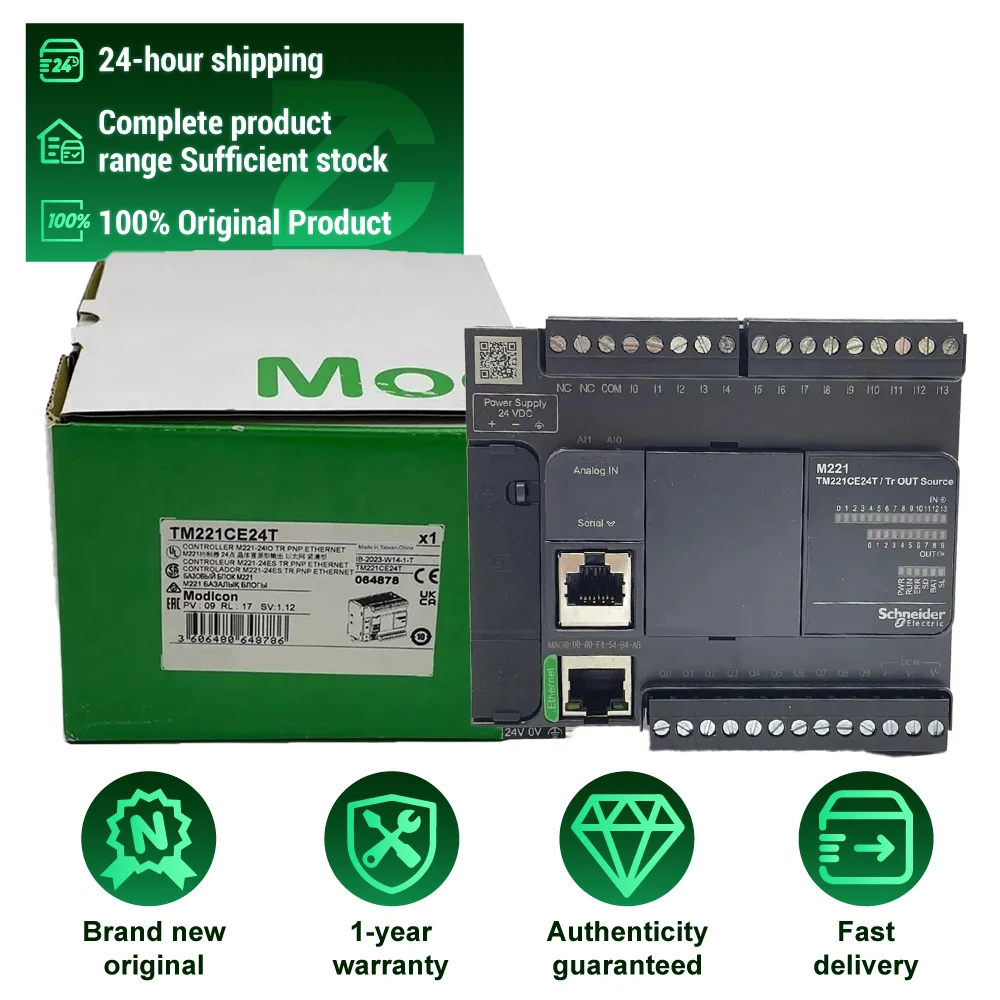 Hot Sale Original Modicon M221 Series PLC Programmable Controller TM221CE24T Compact Module for Industrial Automation