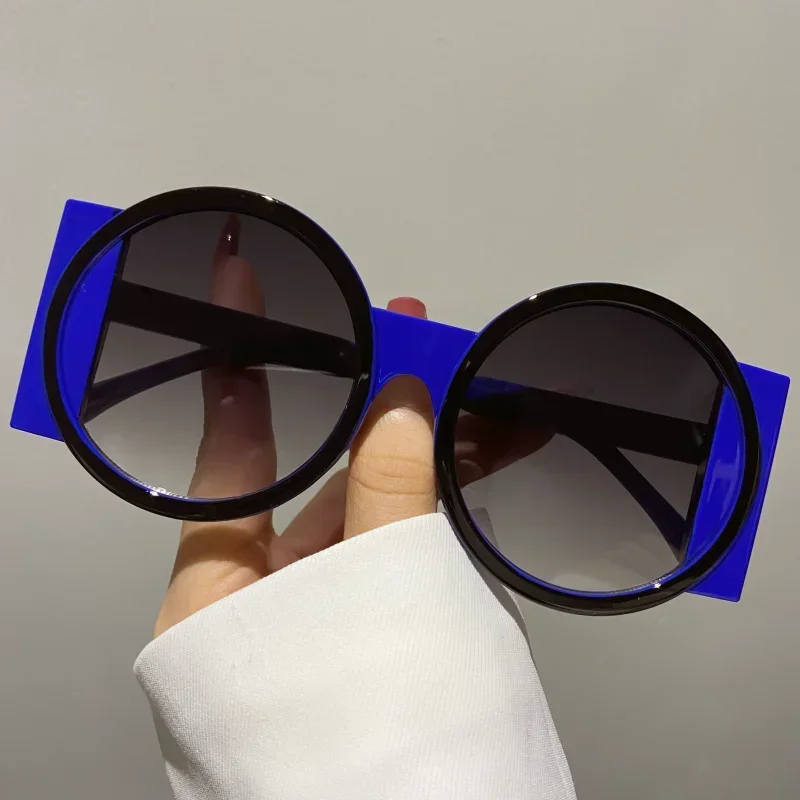 Round Double Color Beach Sunglasses Fashion Retro Trend Sunglasses Travel Street Photo Holiday Party Glasses image 2