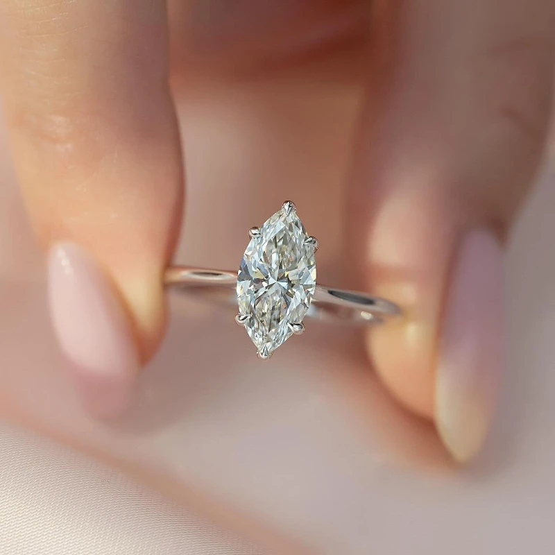 GRA 2CT ريال ماركيز مويسانيتي الماس خواتم الخطبة الزفاف للنساء 925 فضة فاخر الأحجار الكريمة غرامة مجوهرات