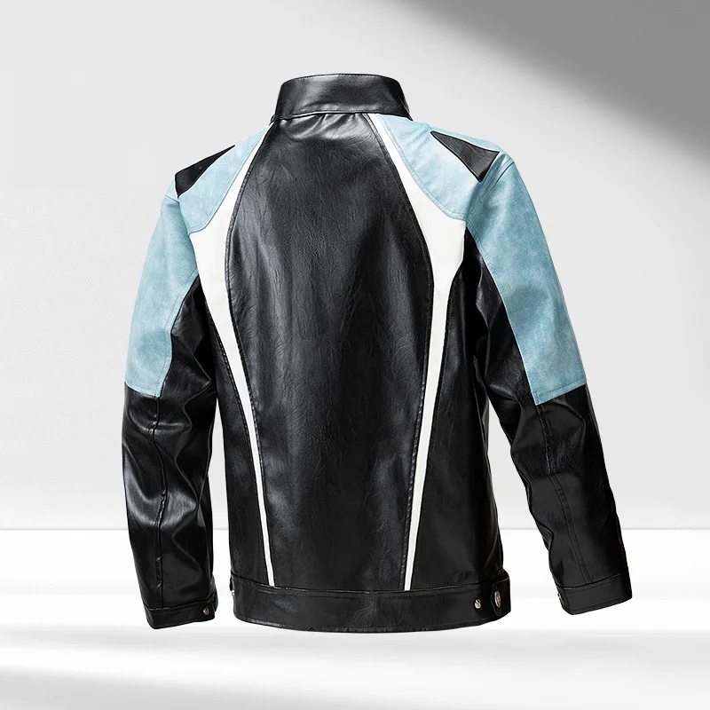 Kurtka motocyklowa Mężczyźni Moto PU Kurtka skórzana Jesień Zima Kurtki motocyklowe Mężczyzna Vintage Slim Casual Street Wear Hip Hop Top Odzież