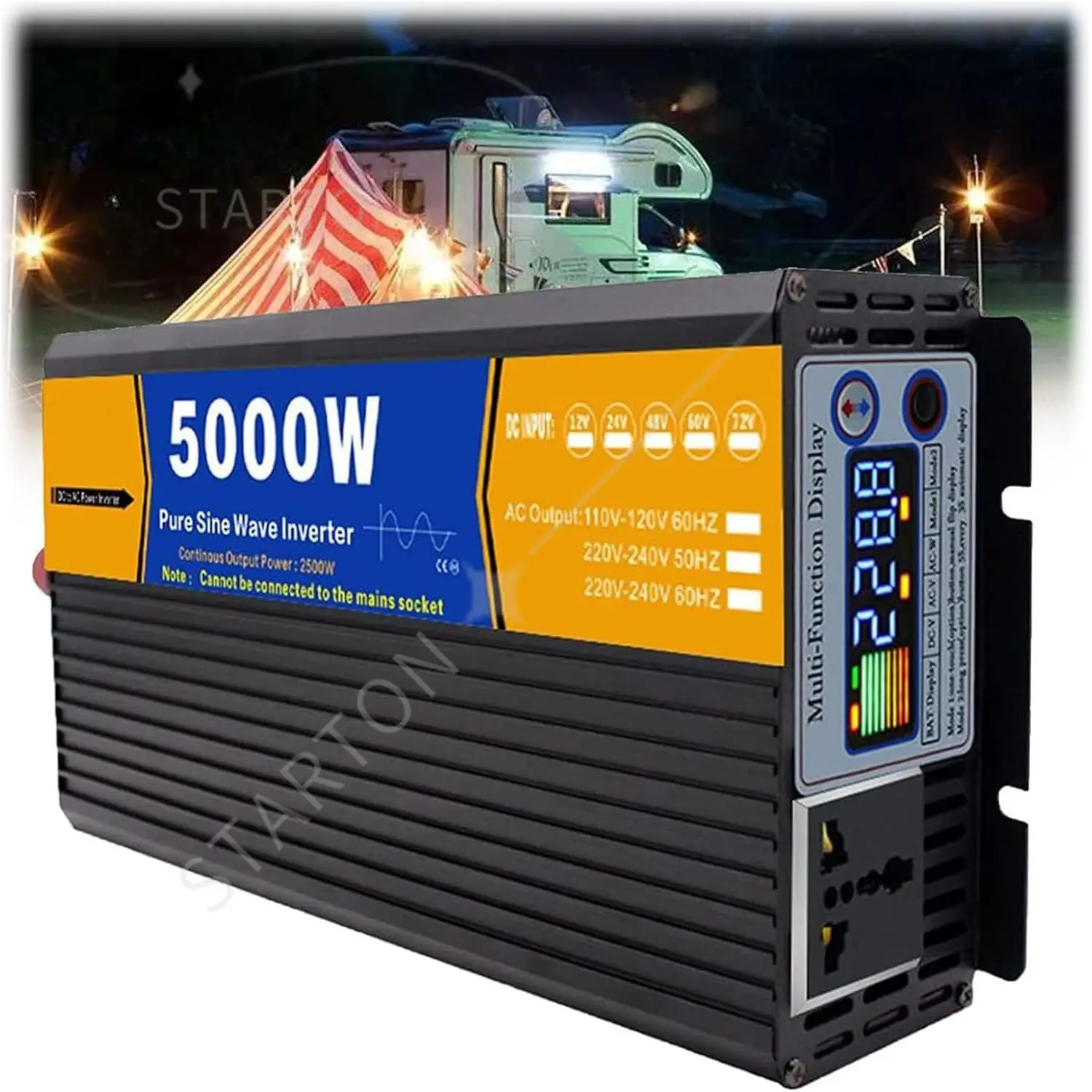 12V/24V/48V/60V/72V Pure Sine Wave Inverter Charger DC Input AC Output 120V/240V Low Frequency Solar Power Inverter