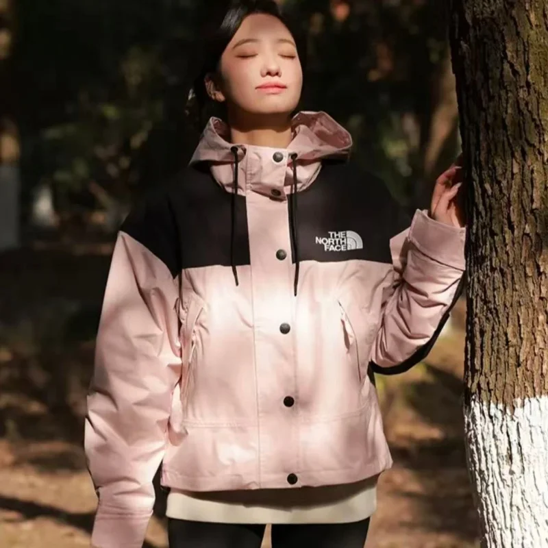The North Face Low Altitude Waterproof Windproof Breathable Short Hard Shell Detachable Liner Hooded Jacket Windbreaker Coat