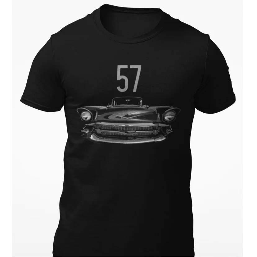 1957 Bel Air American Classic Vintage Car T-Shirt Short Sleeve Casual 100% Cotton O-Neck Summer Mens T-shirt Size S-3XL