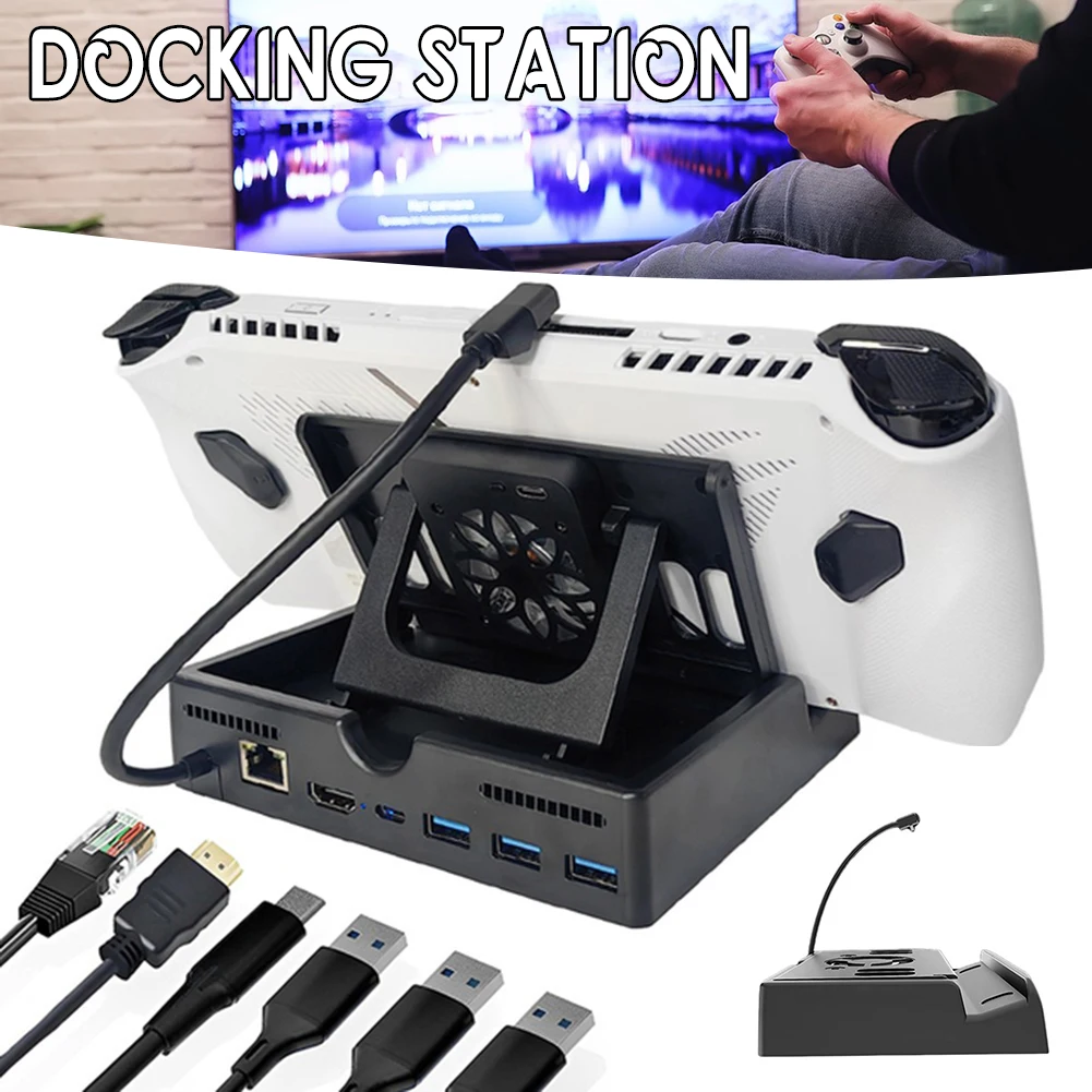 Height Adjustables Docking Station HDMI 2.0 4K@60Hz Expansion Dock Rack Multipurpose Anti-Slip Holder for Computer Television