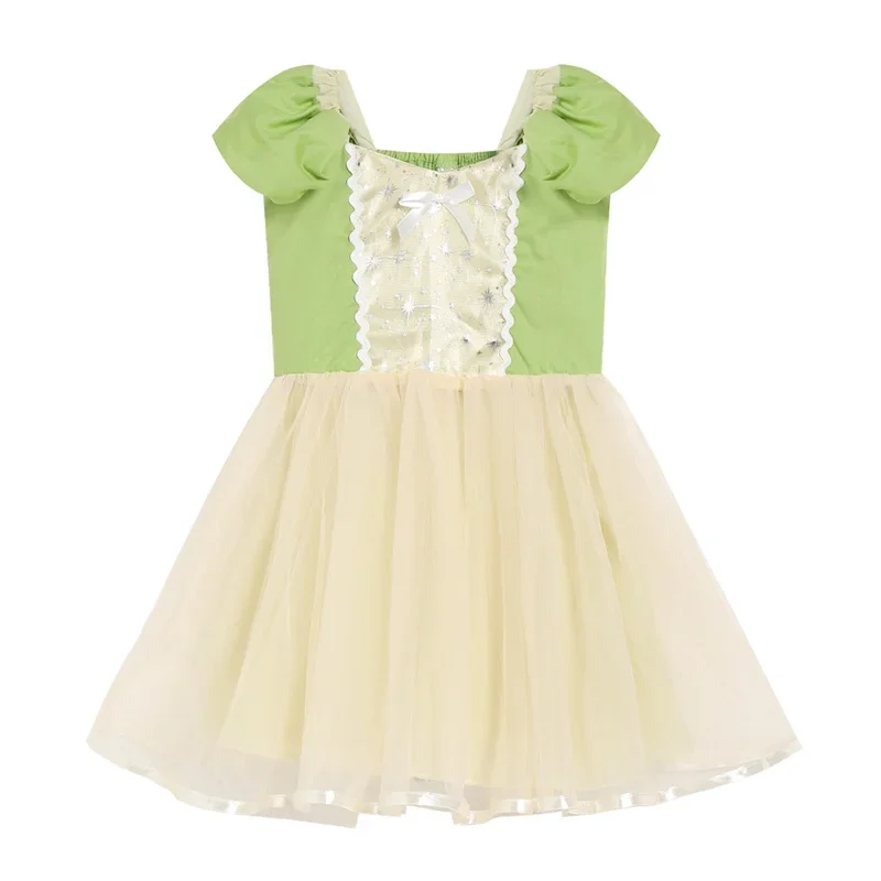 Ropa elegante de algodón puro para bebés, vestidos de sirena de princesa Rana Aurora Blancanieves Rapunzel Cenicienta para niñas, vacaciones P @ 0Z *