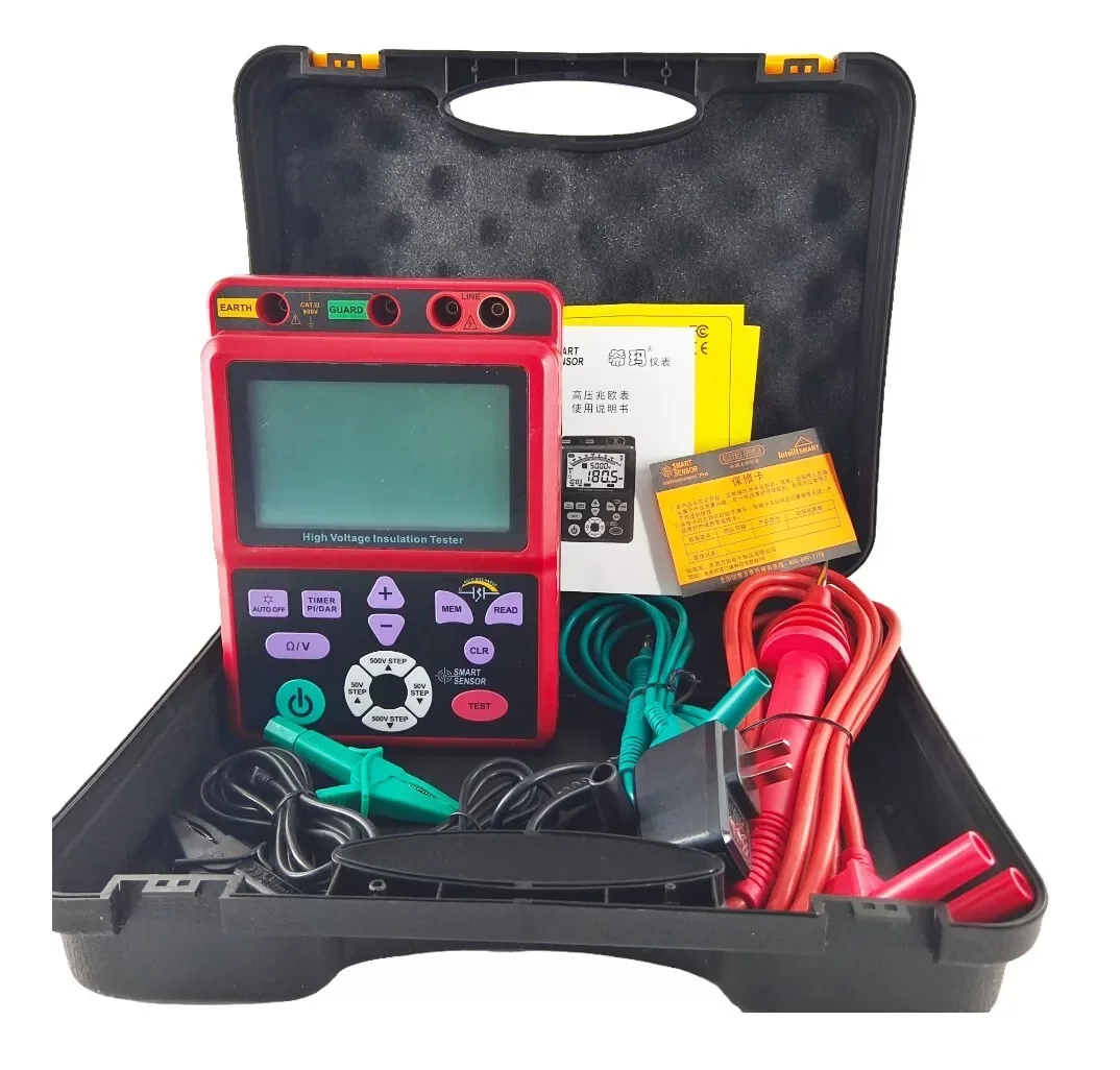 High Voltage Insulation Resistance Tester Measurement Ohm Meter with 250V to 5KV Operation Condition  0°C ~ 40°C, ≤ 85% RH