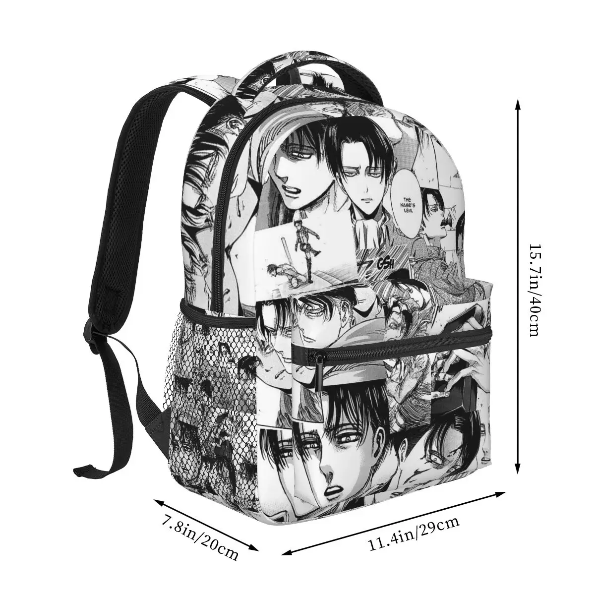 Levi Ackerman Attack On Titan Backpack Student Boys Girls BookBag Children School Bag Computer Shoulder Bags for Men Women
