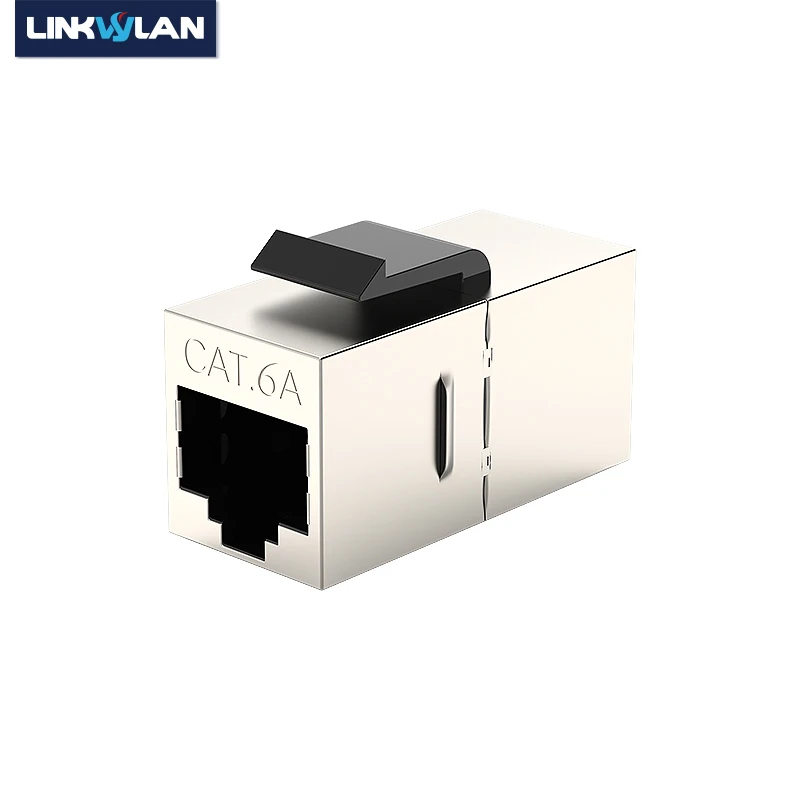 Linkwylan RJ45 Cat6A Keystone Adapter Female Coupler Network FTP STP Cable Extension Connector For Face Plate Blank Patch Panel