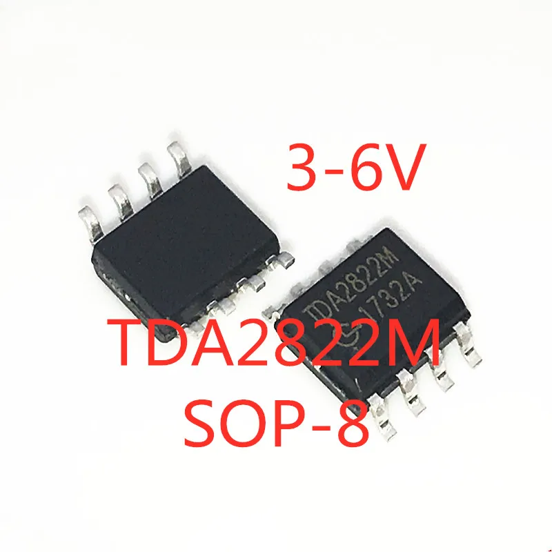 10PCS/LOT  TDA2822M TDA2822 2282M SMD SOP-8 3-6V dual audio power amplifier chip IC In Stock NEW original IC