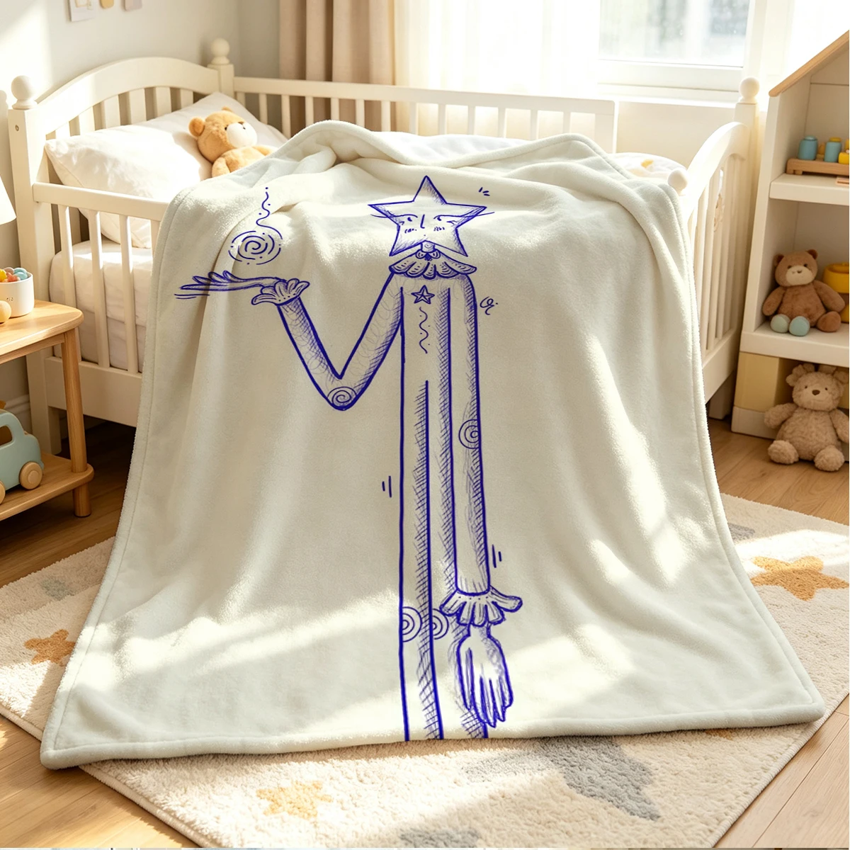 Star Mage Flannel Blanket Warm Soft Halloween Christmas Couch Warm Cozy Decorative Decor Gift for All Season