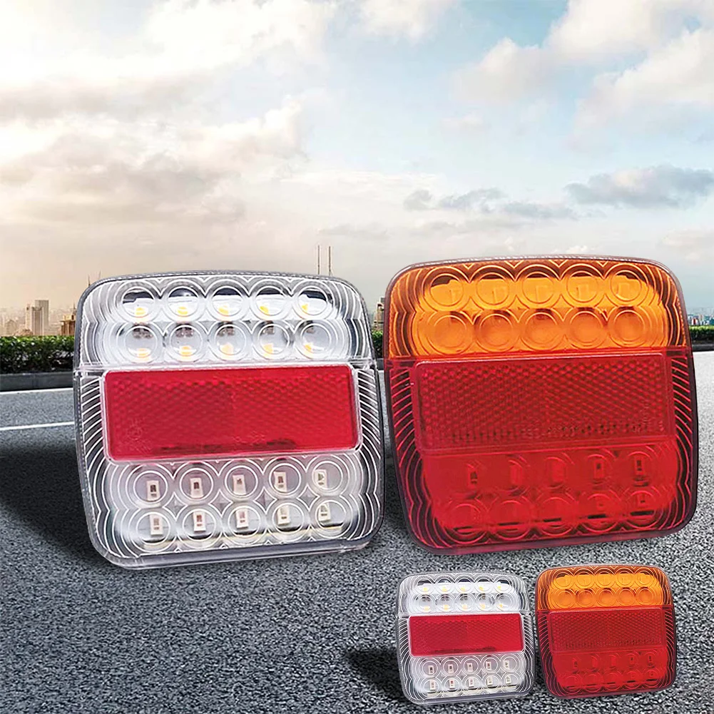Lámpara sumergible de 2 piezas para barco y camión, luz superbrillante de 12V para matrícula de coche, lámpara de parada de freno de marcha atrás trasera para remolque, camión y caravana