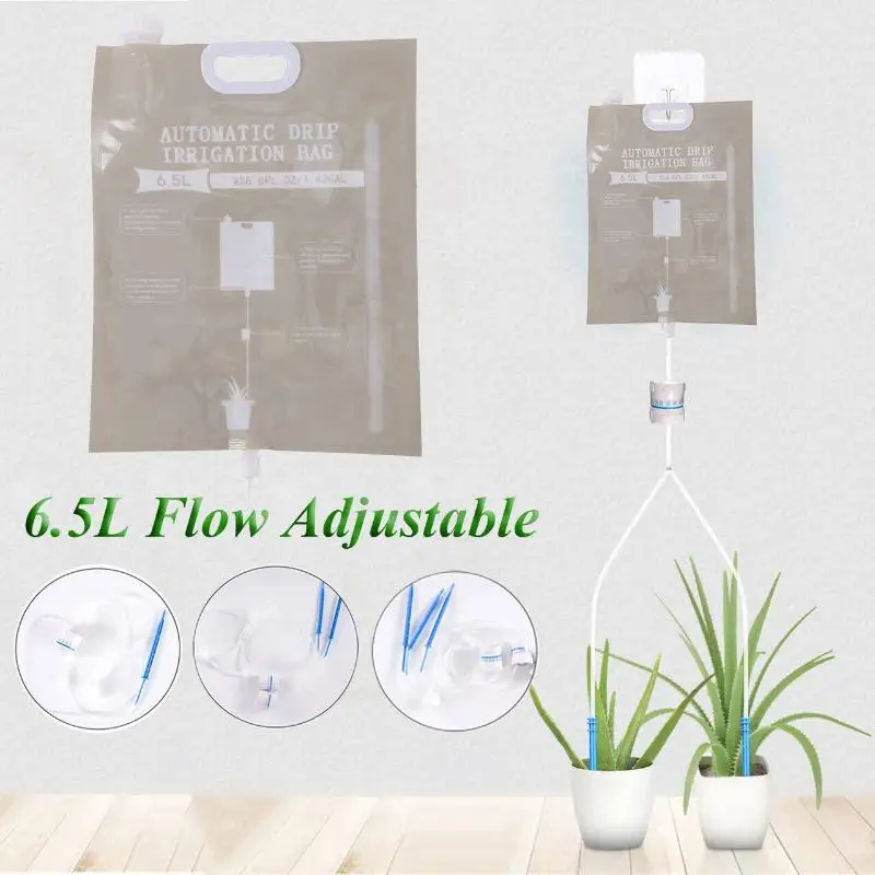 New 1pcs 5.2L/6.5L Automatic Watering Device Plant Watering Bag Control Of Water Dripping Flow Water Bag Lazy Travel Dripper