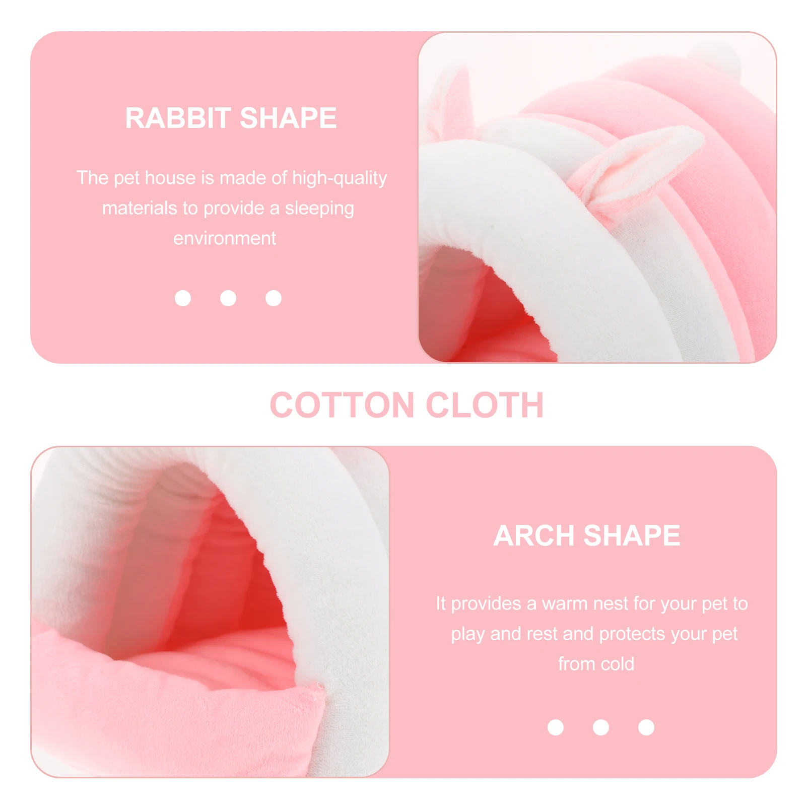 

Guinea Pig Bedding for Cage Warm Cotton Nest Pet Beds Small Animal Sleeping Pad Pink