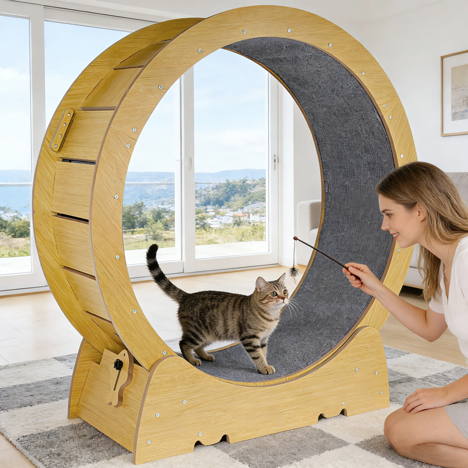 Katzenkratzmatte Katzen-Laufrad Teppich Filzkissen Katzen-Laufband Kratzpad Laufradmatte Schutzmatte