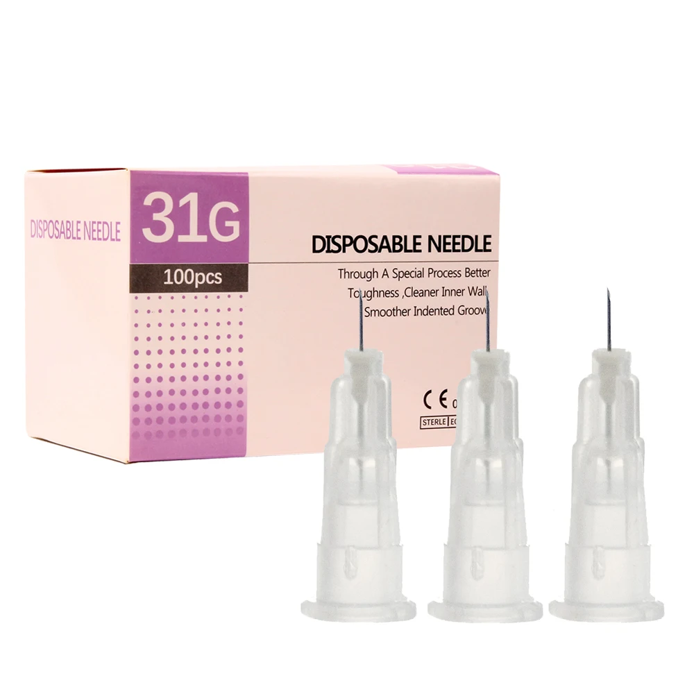 

100pcs 31G Painless Small Needle Painless Beauty Ultrafine 31G 4mm 31G 6mm Syringes Needles Eyelid Tools Tattoo Needle